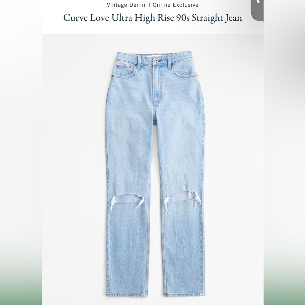 Abercrombie Curve Love Ultra High Rise 90s straight leg 27 long NWT